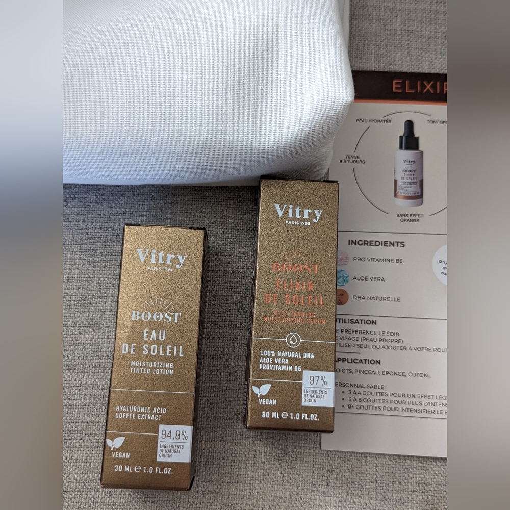 Vitry Beige Canvas Pouch & Serum Self Tan